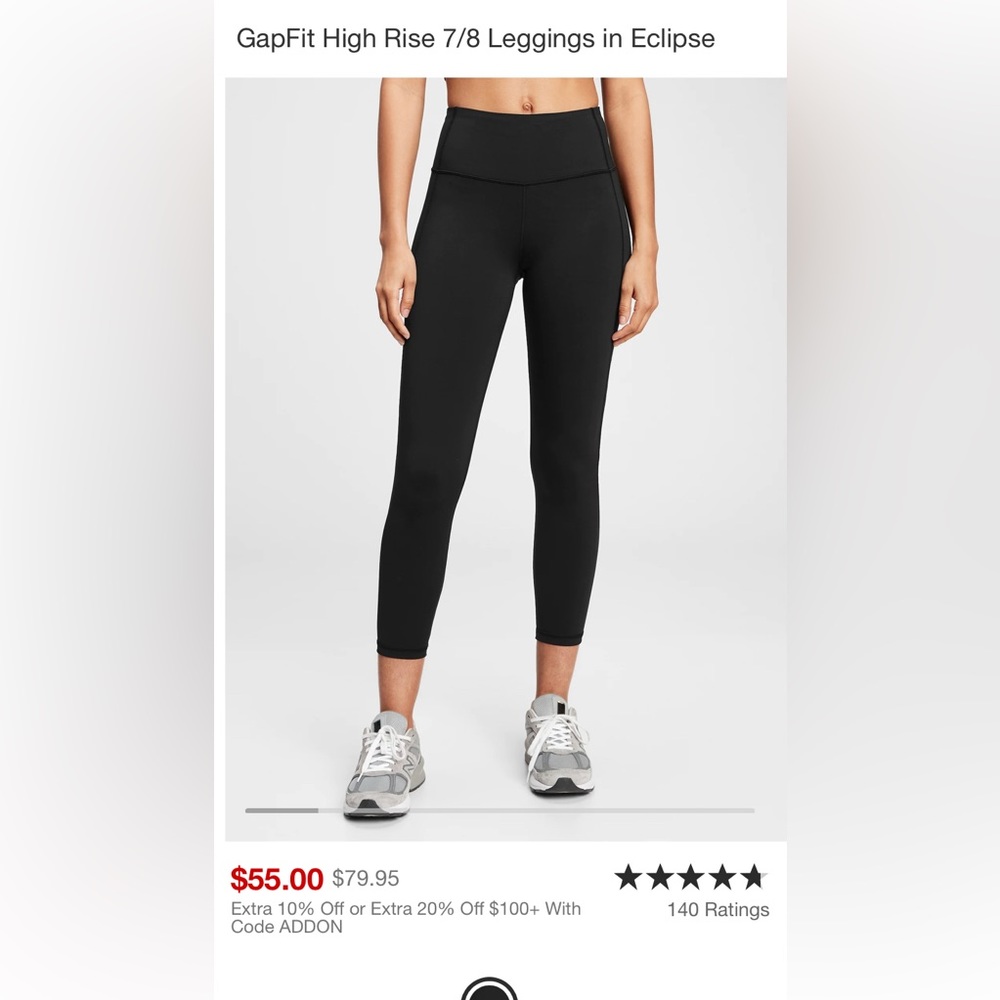 GapFit High Rise 7/8 Leggings in Eclipse